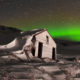 Hraundrangar í Öxnadal. Northern lights.