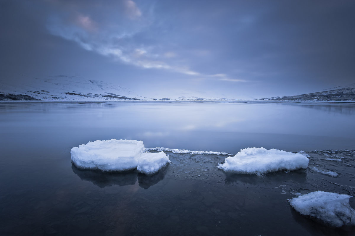 Ice near Akureyri in Iceland