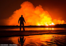 Ground photos of the eruption