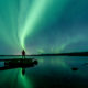 Northern lights (aurora) in Thingvellir.