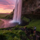 Seljalandsfoss waterfall in south-Iceland.
