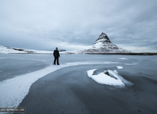 Kirkjufell on ice.